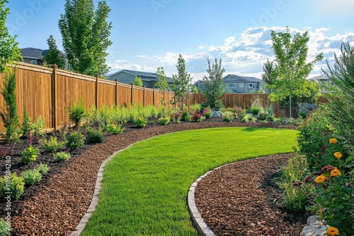 Vibrant Landscaping Under Bright Midday Sun