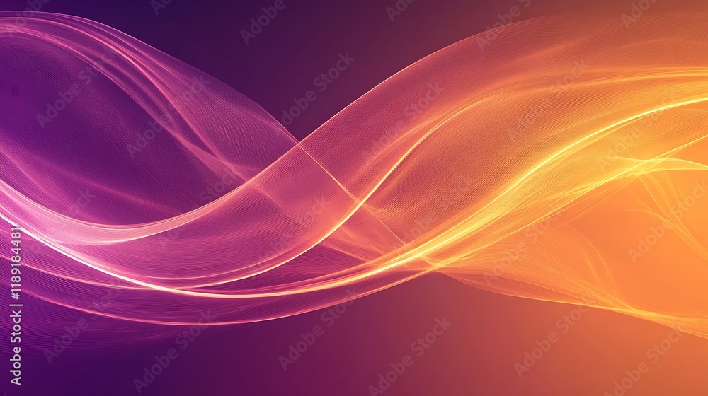 Fototapeta premium Abstract Orange and Purple Flowing Waves Design