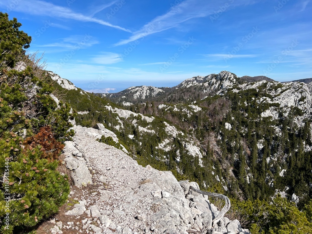 Premuzic hiking trail or Premuzic Trail - Northern Velebit National Park, Croatia or Premuzic-Wanderweg or Premuzic's Trail (Pješački planinarski put Premužićeva staza - NP Sjeverni Velebit, Hrvatska) Premuzic hiking trail or Premuzic Trail - Northern Velebit National Park, Croatia or Premuzic-Wanderweg or Premuzic's Trail (Pješački planinarski put Premužićeva staza - NP Sjeverni Velebit, Hrvatska)