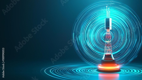 Communication Systems Engineer Technology Protocols Vibrant laboratory flask with glowing liquid. photo