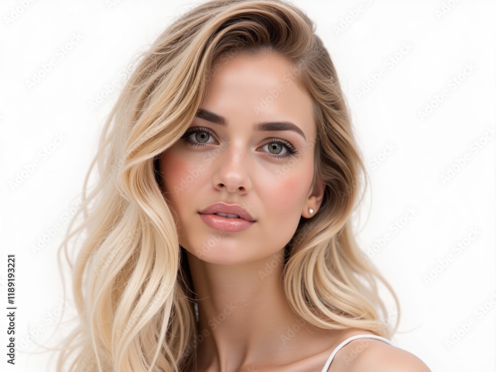 Fototapeta premium Portrait of Young Woman with Blonde Hair and Fair Skin