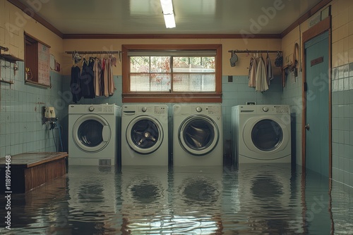 Water rising in the basement of an apartment, illustrating flooding and urban challenges