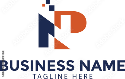 Letter NP technology logo, NP creative IT and digital business logo design vector