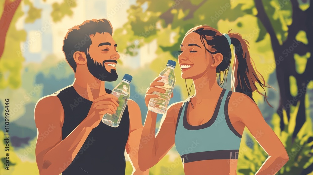 Happy runner rest after jogging outdoor. Happy runner rest after jogging outdoor.