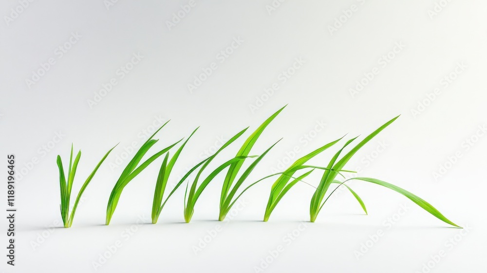 Fototapeta premium green blades of grass in various stages of growth