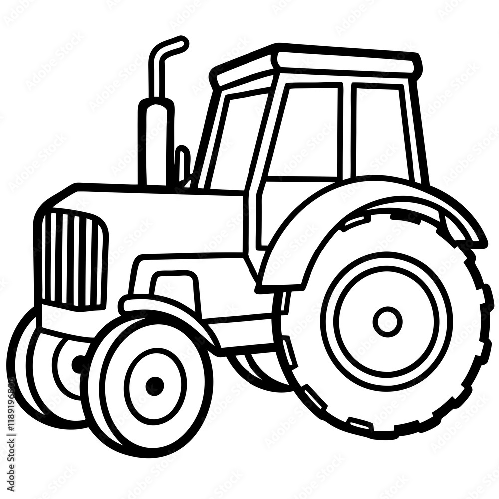 Fototapeta premium Detailed Tractor Vector Illustration