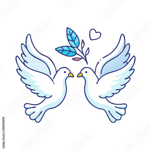 doves symbolizing peace vector icon, doves symbolizing peace vector illustration - simple illustration of doves symbolizing peace, perfect for logos,and doves symbolizing peace -themed designs. photo