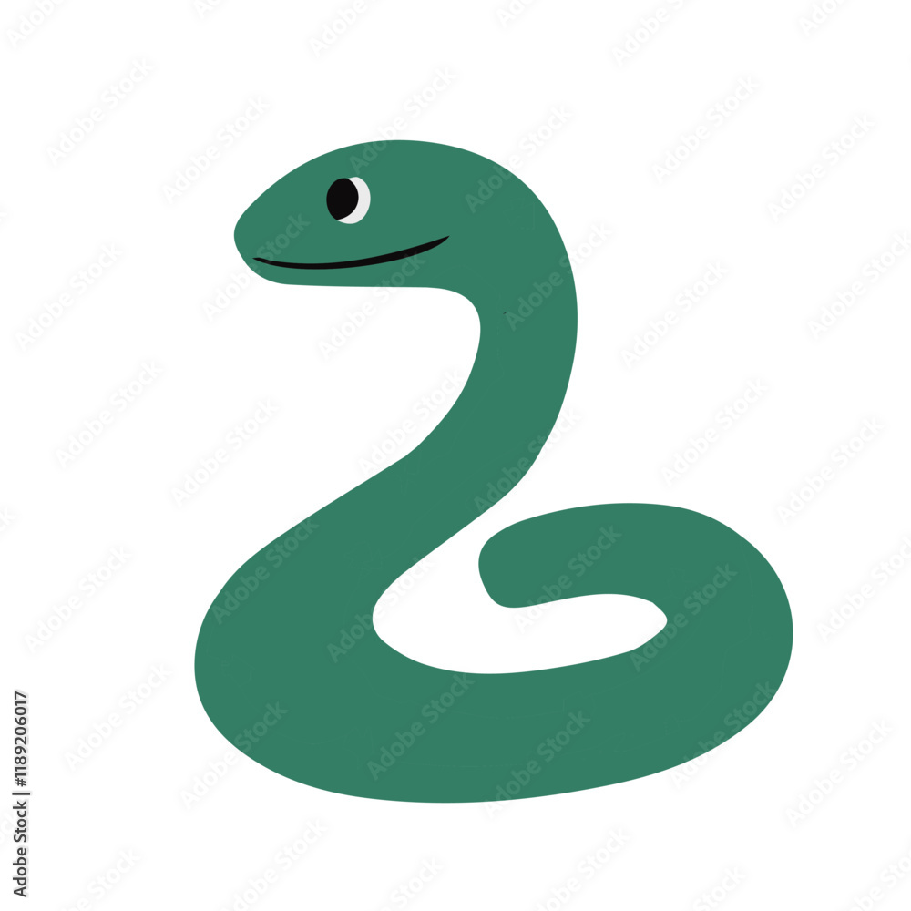 Naklejka premium Hand drawn snake on white background, vector illustration.