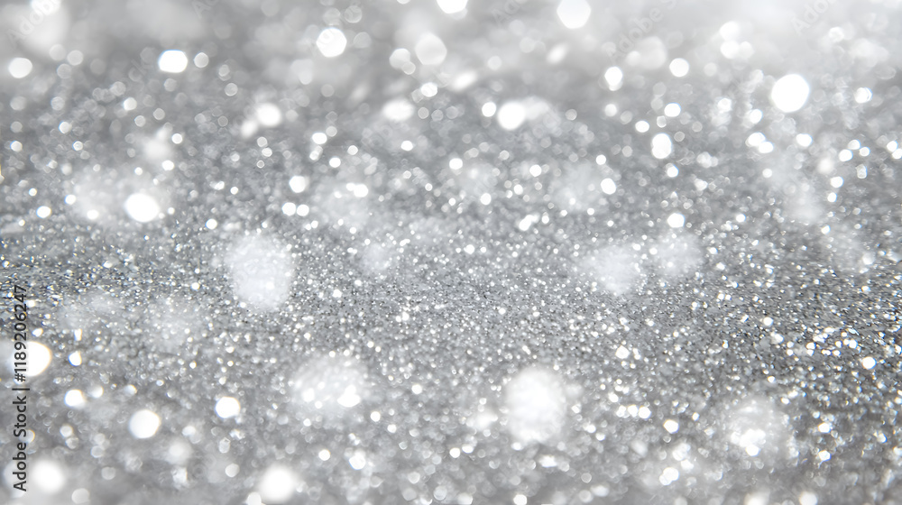 A silver and white glitter texture forms a festive Christmas abstract background. A silver and white glitter texture forms a festive Christmas abstract background.