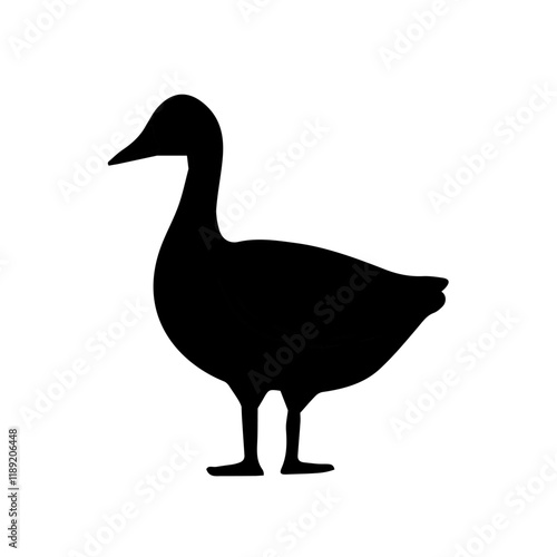 Vector illustration silhouette of swan, goose or duck, simple design for wallpaper, icon or background.
