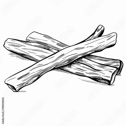 Beef jerky sticks in black and white sketch