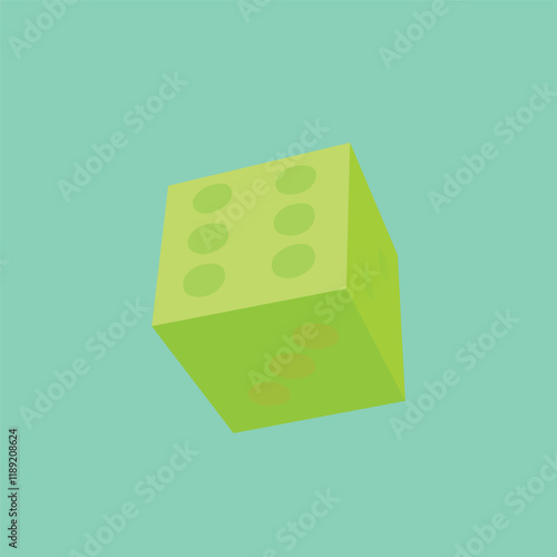 Dice Object with theme color green and blue