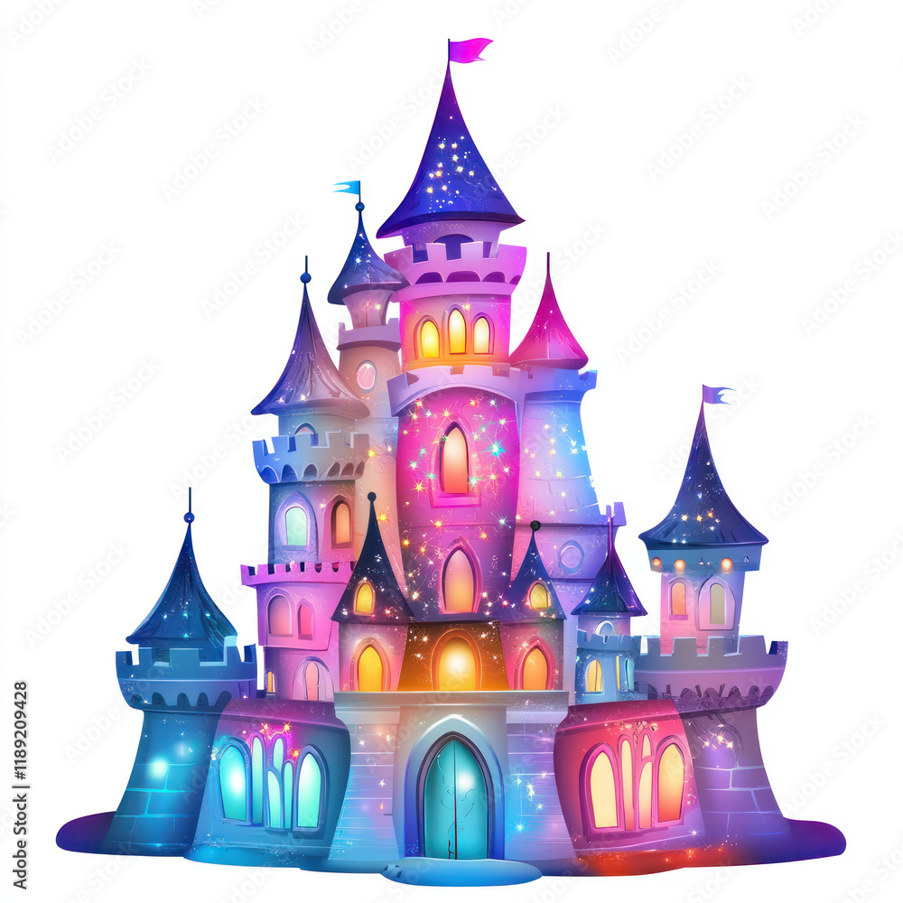 Obraz premium Whimsical Colorful Castle Illustration