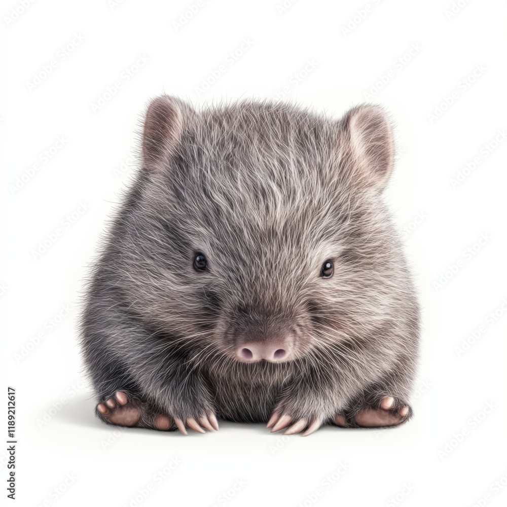Obraz premium a wombat sitting on a white background