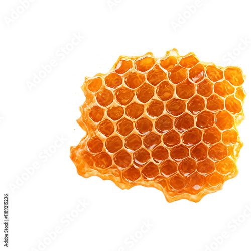 Golden Honeycombs Isolated on Transparent Background