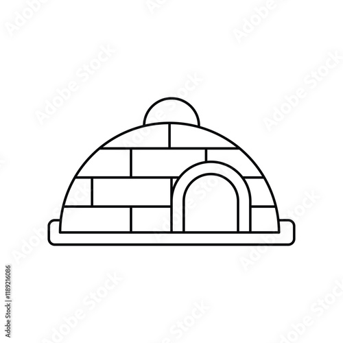Igloo  lineal icon with white background vector stock illustration