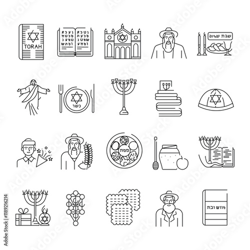 Judaism color icon. Judaism religion.
