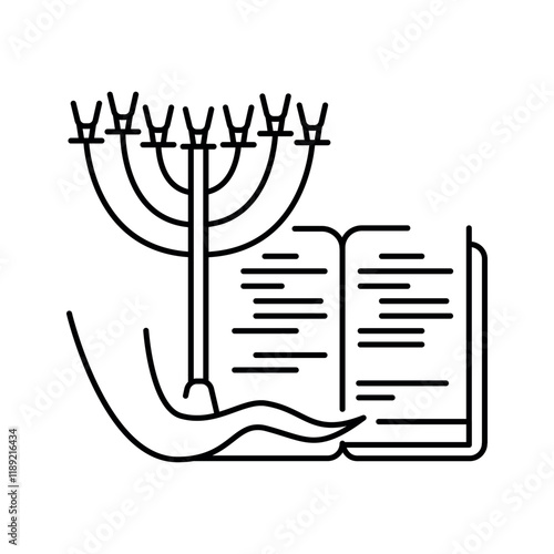 Yom Kippur color icon. Judaism religion.