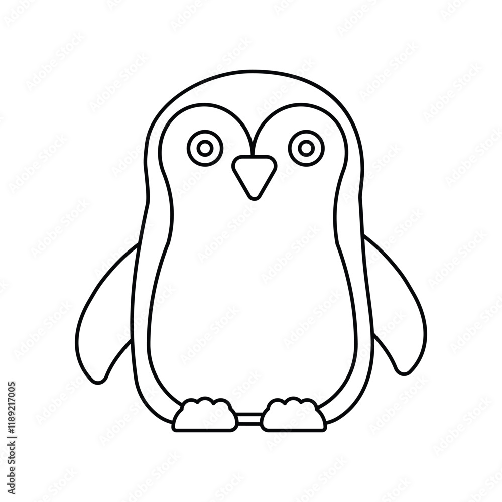 Penguin lineal icon with white background vector stock illustration Penguin lineal icon with white background vector stock illustration