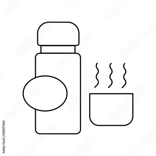 Hot Water Bottle lineal icon with white background vector stock illustration