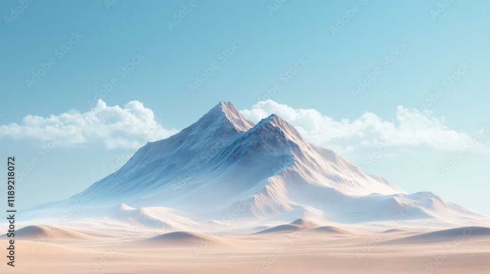 A mountain range covered in snow and a clear blue sky A mountain range covered in snow and a clear blue sky