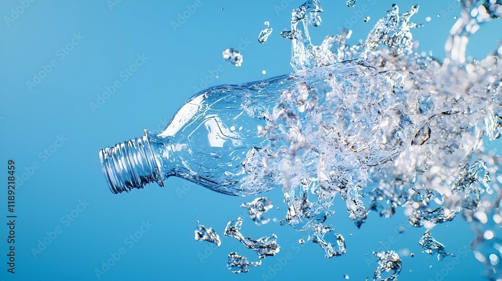 Plastic bottle transformation, an illustration showcasing the lifecycle of a plastic bottle from use to recycling, highlighting environmental impact. Plastic bottle transformation, an illustration showcasing the lifecycle of a plastic bottle from use to recycling, highlighting environmental impact.