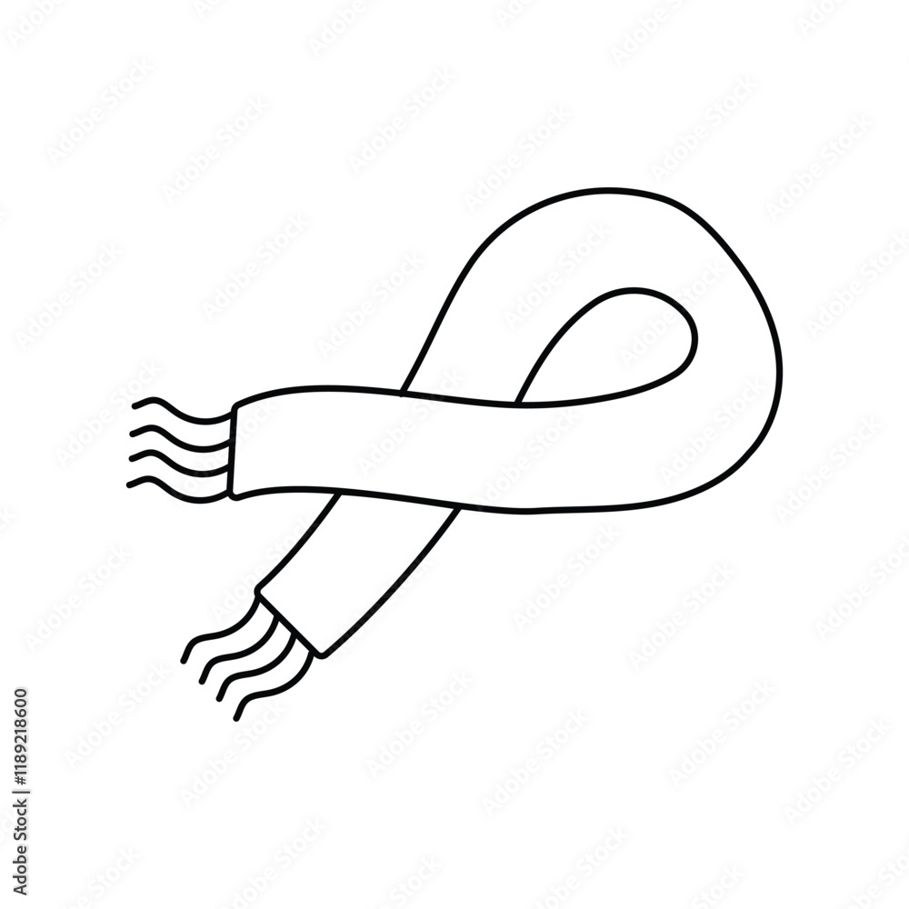 Scarf lineal icon with white background vector stock illustration Scarf lineal icon with white background vector stock illustration