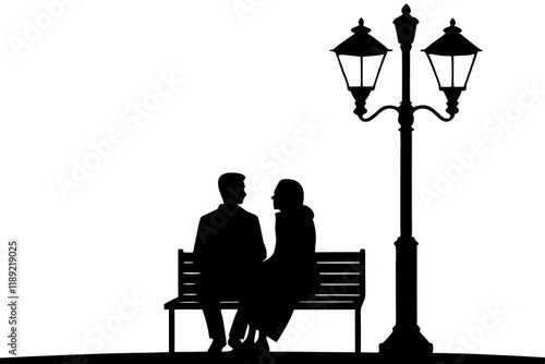 silhouette of a couple in the park