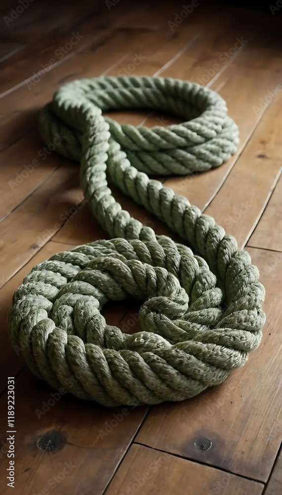 Sage Green Rope Coil: A Rustic, Textured Art Piece Sage Green Rope Coil: A Rustic, Textured Art Piece