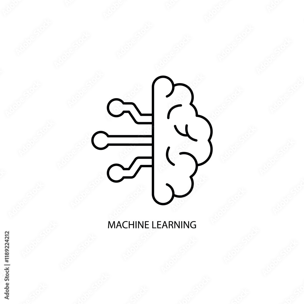 Icon a MACHINE LEARNING, isolated against a clean background. Icon a MACHINE LEARNING, isolated against a clean background.
