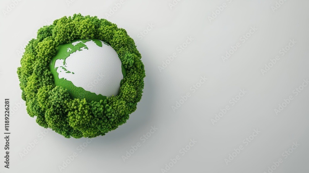 © JK_kyoto - Earth Surrounded by Lush Green Foliage Representing Sustainability