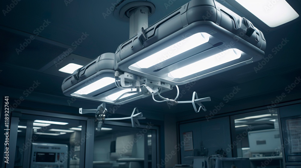Fototapeta premium A photo of an operating room light