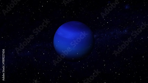 3d neptune planet zoom out space with star