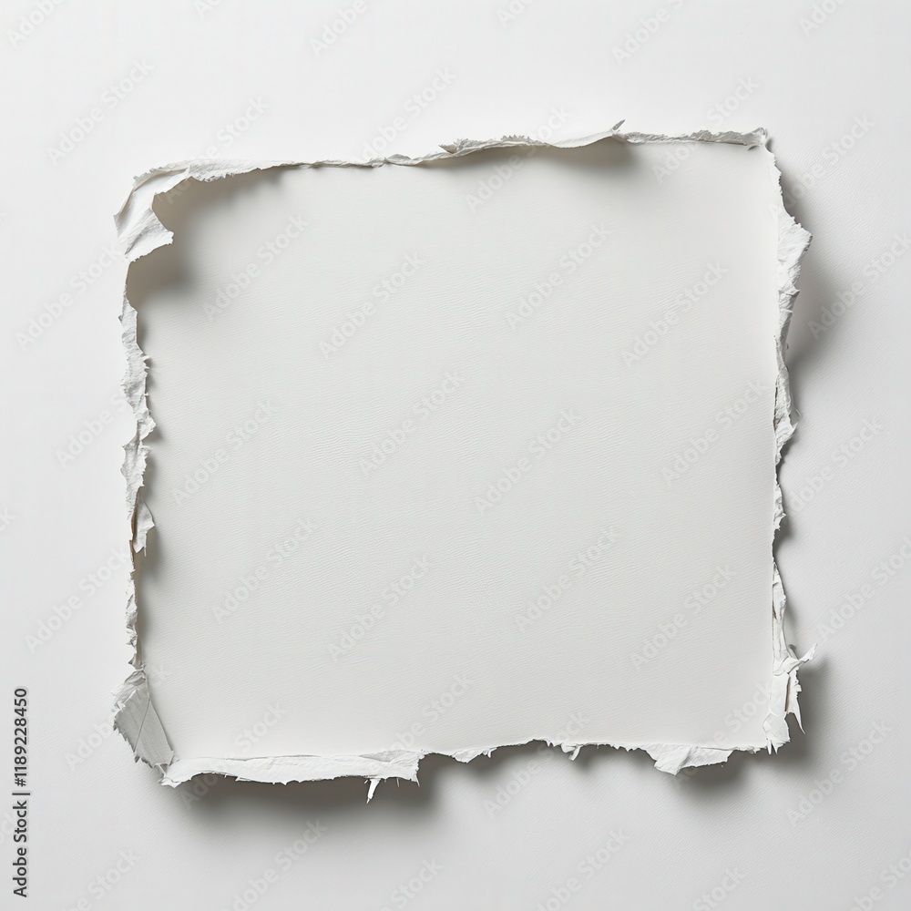 torn white paper with rough edges