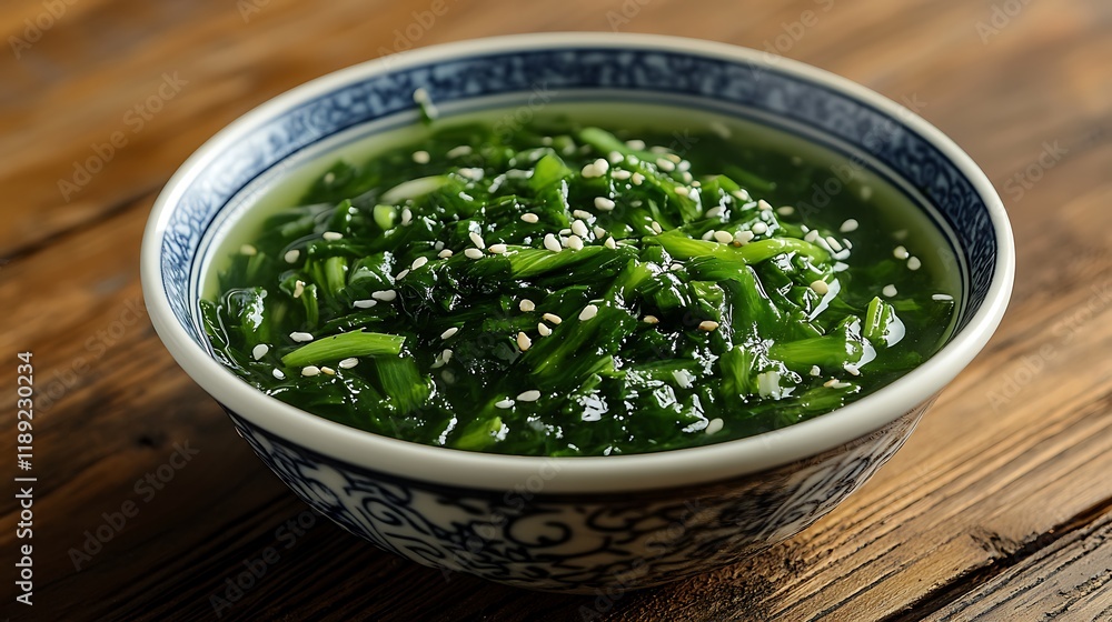 A bowl of guangxi liuzhou food luosifen on a wooden table A bowl of guangxi liuzhou food luosifen on a wooden table