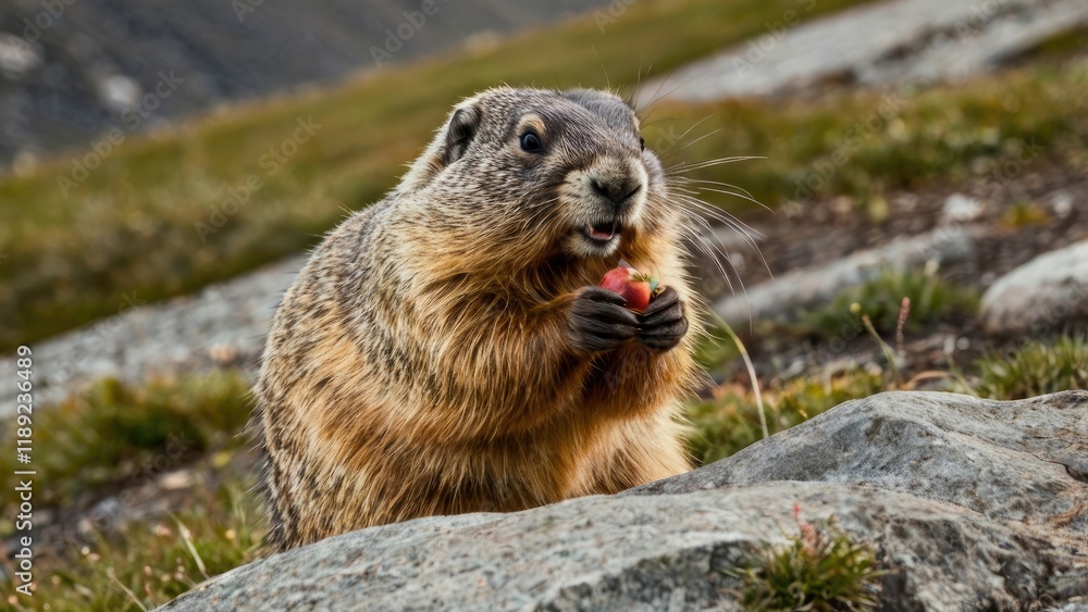 Fototapeta premium marmot in the mountain