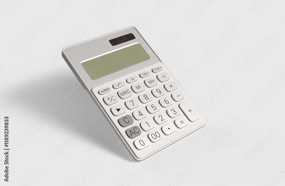 white calculator with numbers on white backdrop white calculator with numbers on white backdrop