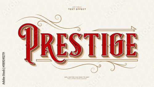 Prestige editable text effect victorian vintage style