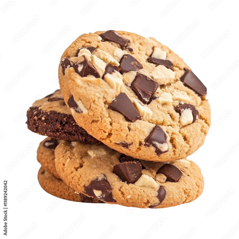 Delicious Stack of Double Chocolate Chip Cookies, Sweet Treat, Baked Goods, Homemade Recipe, Yummy Dessert, Brown and White Chocolate, Closeup Photography Delicious Stack of Double Chocolate Chip Cookies, Sweet Treat, Baked Goods, Homemade Recipe, Yummy Dessert, Brown and White Chocolate, Closeup Photography