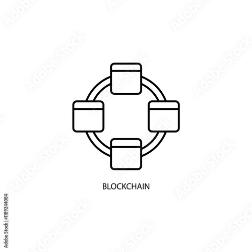 Icon a BLOCKCHAIN, isolated against a clean background.