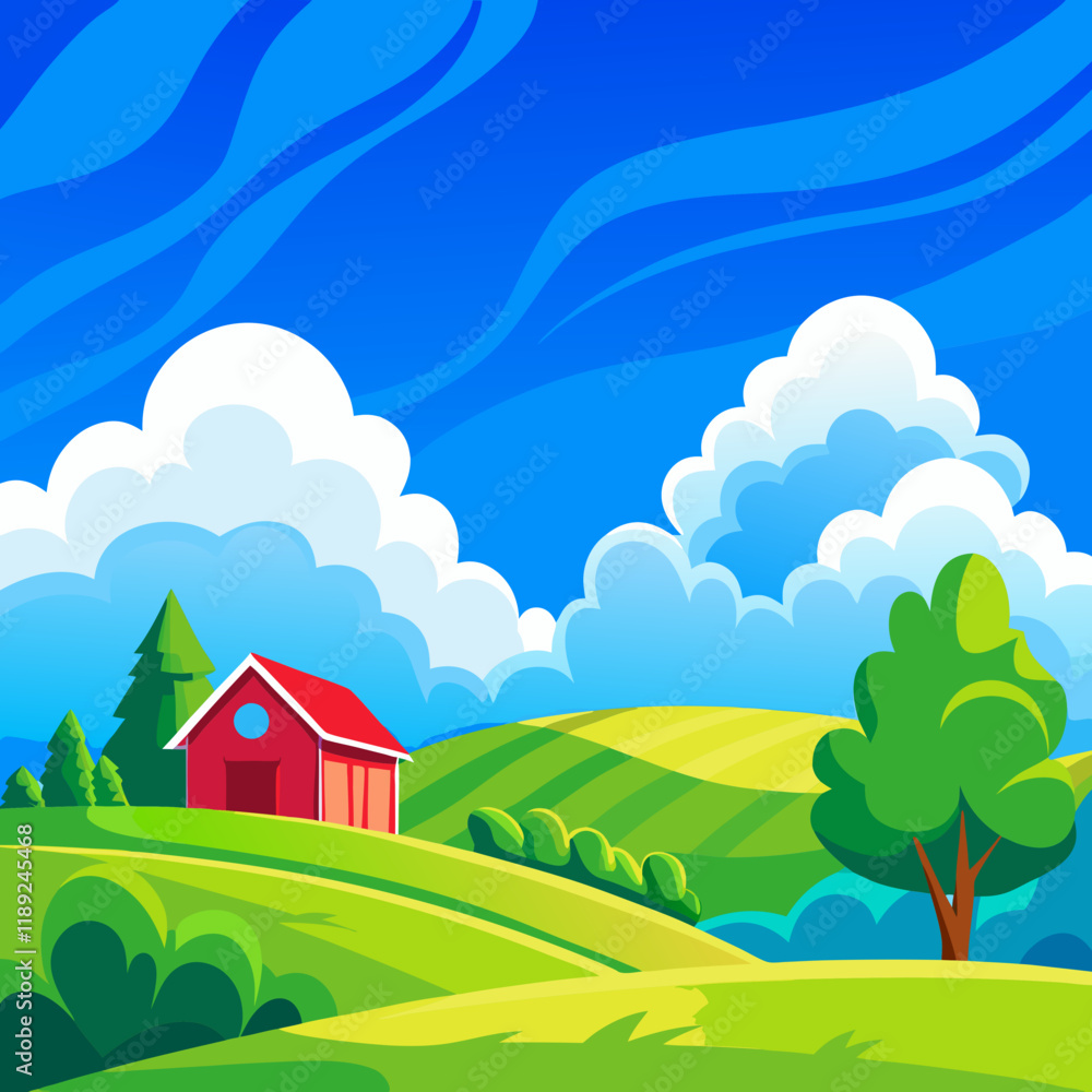 landscape with a house