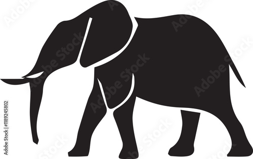 Elephant silhouette vector EPS photo