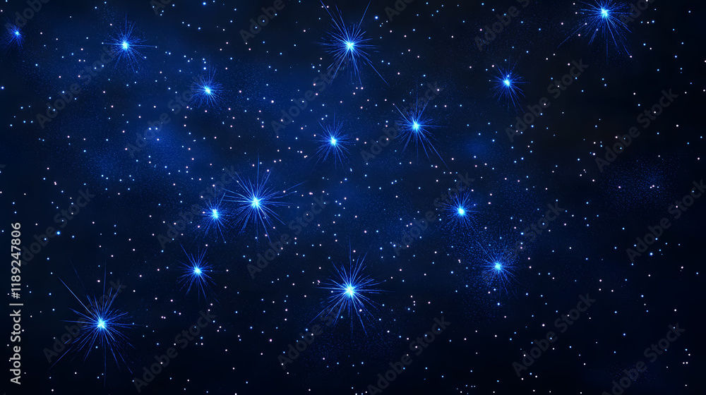 Stars from fireworks against a dark blue background Stars from fireworks against a dark blue background