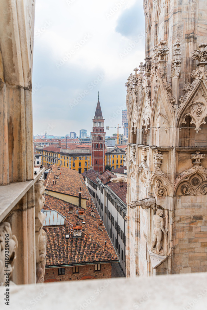 Fototapeta premium Cathedral of Milan .Duomo di Milan Duomo di Milano