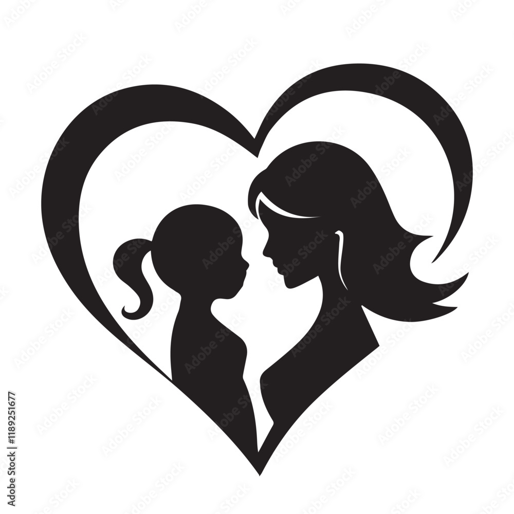 Mothers day vector silhouette Mothers day vector silhouette