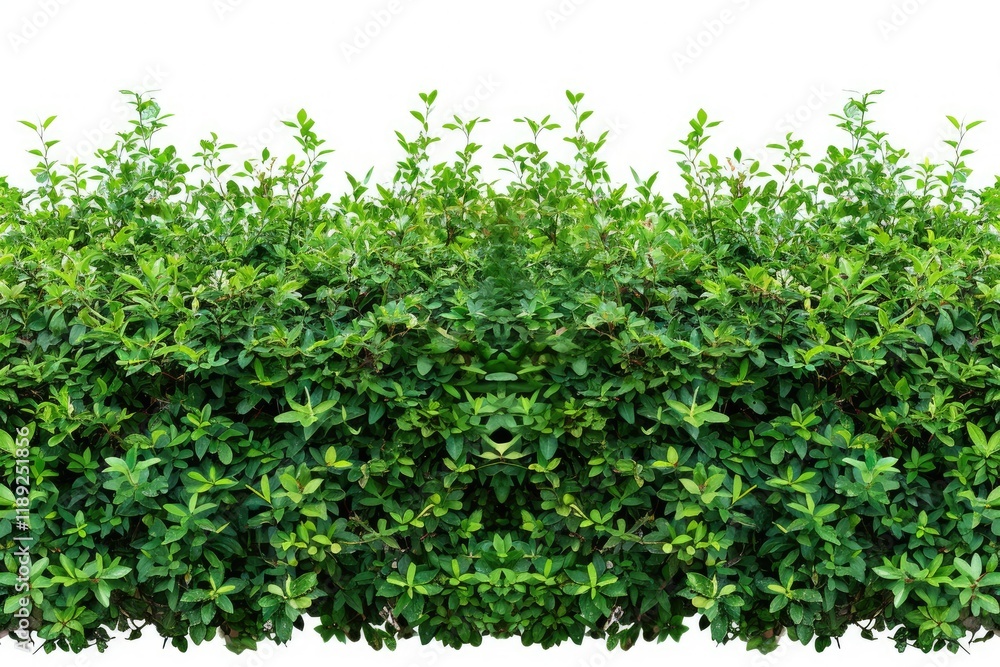 Flawless Picture of Green Trimmed Bush Hedge Fencing, Isolated on White Background Flawless Picture of Green Trimmed Bush Hedge Fencing, Isolated on White Background