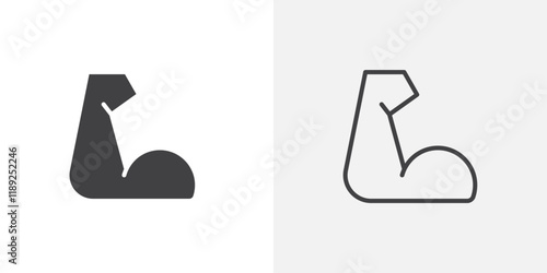 Arm icon flat and simple set design