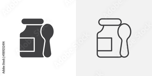 Baby food icon flat and simple set design