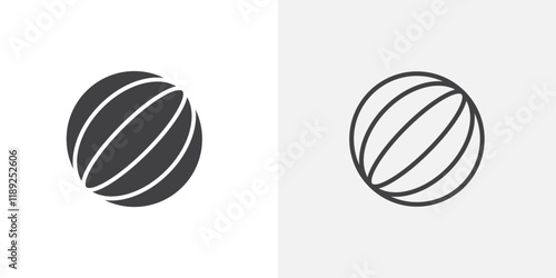Ball icon flat and simple set design