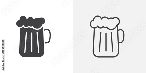 Beer icon flat and simple set design